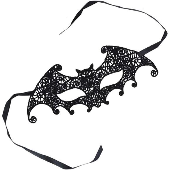 Women's Skeleton Cape Poncho Costume with Masquerade Mask for Halloween - Picture 4 of 7